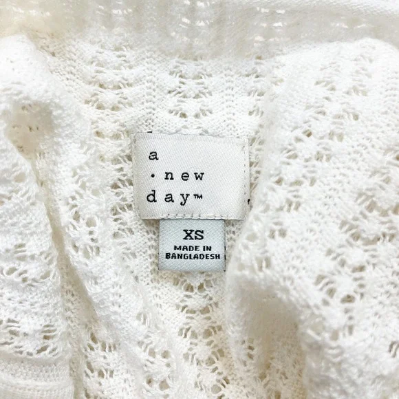 A New Day Women's Cream Pointelle Knit Sleeveless Maxi Sweater Dress Size XS - Picture 5 of 6